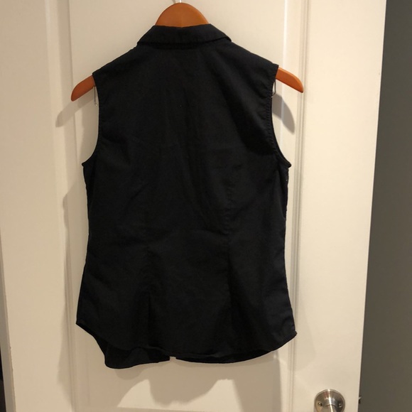 collared, button down sleeveless black shirt. - Picture 3 of 5